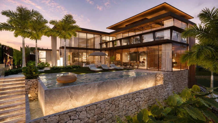 Casa contemporânea representando o objetivo imobiliário